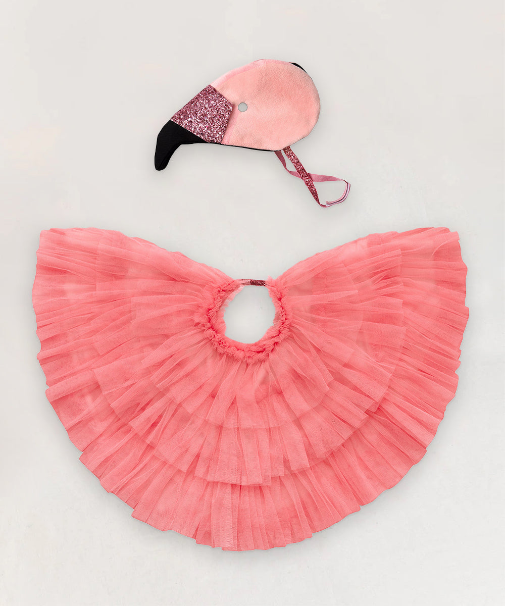 The Flamingo Costume includes a layered tutu skirt and matching flamingo headpiece, shown on a light background.