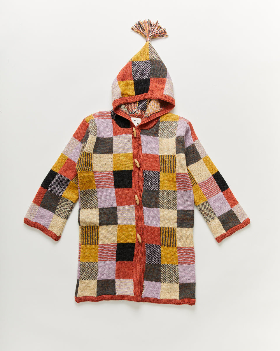 Patchwork Hooded Coat
