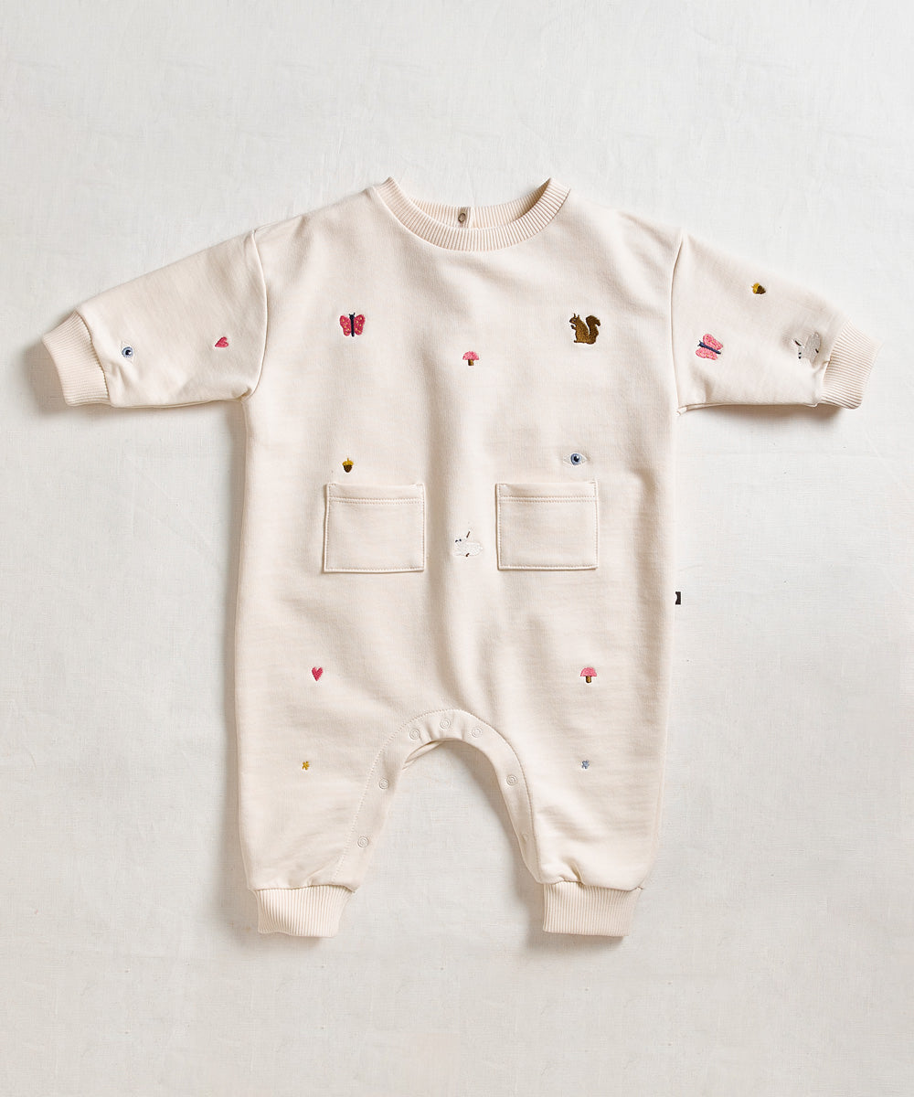 Oeuf® Embroidered Terry Romper