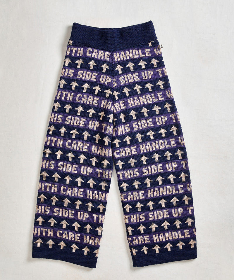 Text Wide Leg Pants