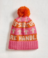 Text Motif Pom Pom Hat