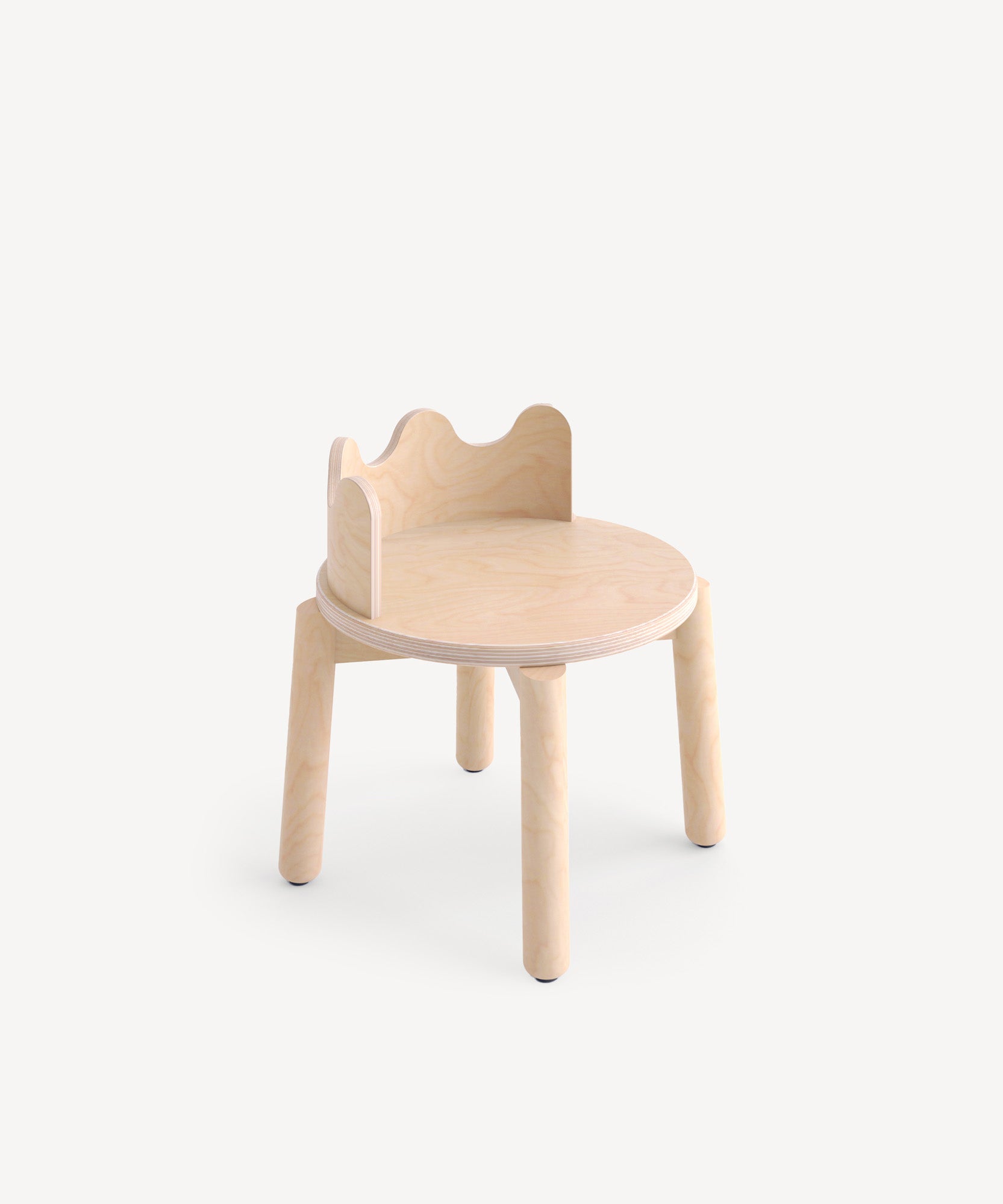 A light wooden children's chair set with a decorative wavy backrest, called Moss Chairs (Set of 2).