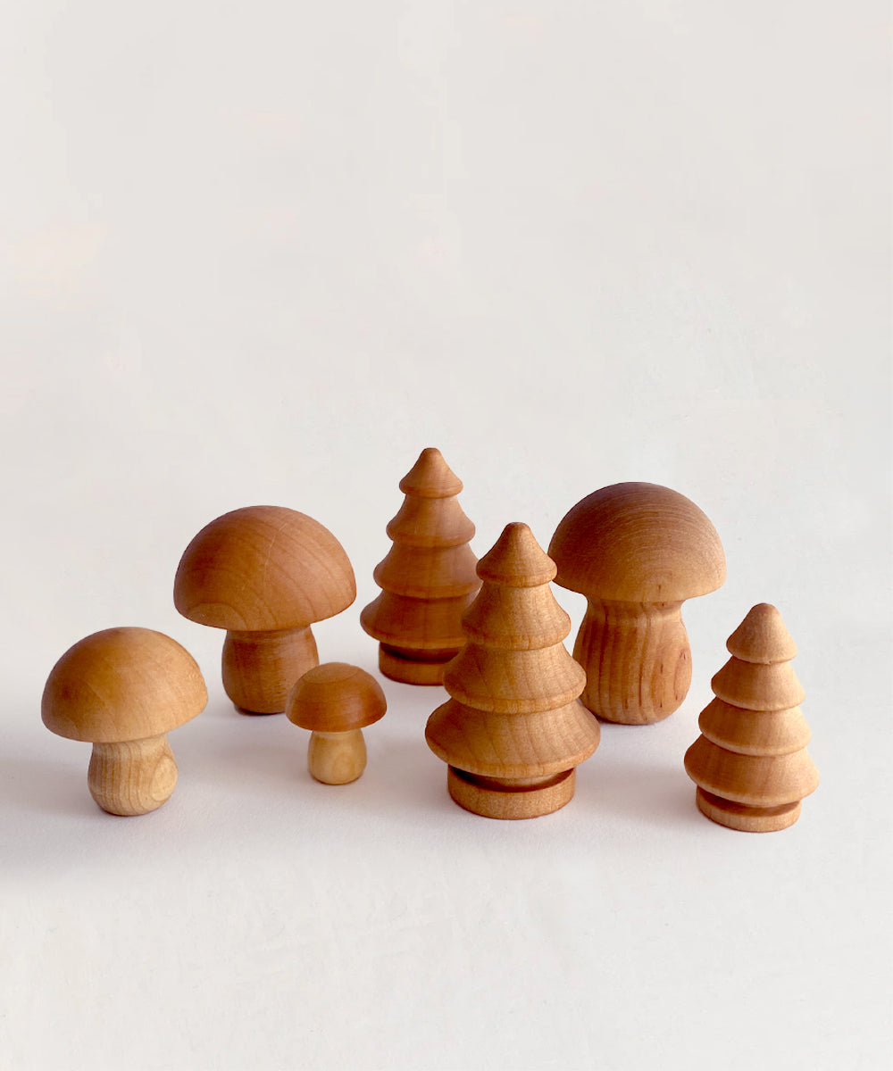 Le Wooden Mushroom & Tree Set