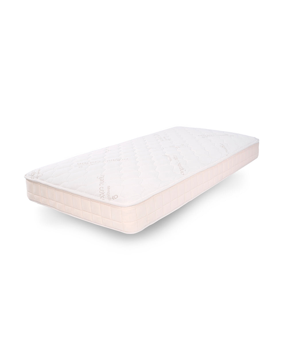 The Naturepedic 2-in-1 Organic Waterproof Mattress is a white, rectangular mattress with a quilted surface and rounded corners, displayed on a plain white background.