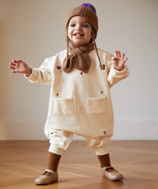 Embroidered Terry Romper