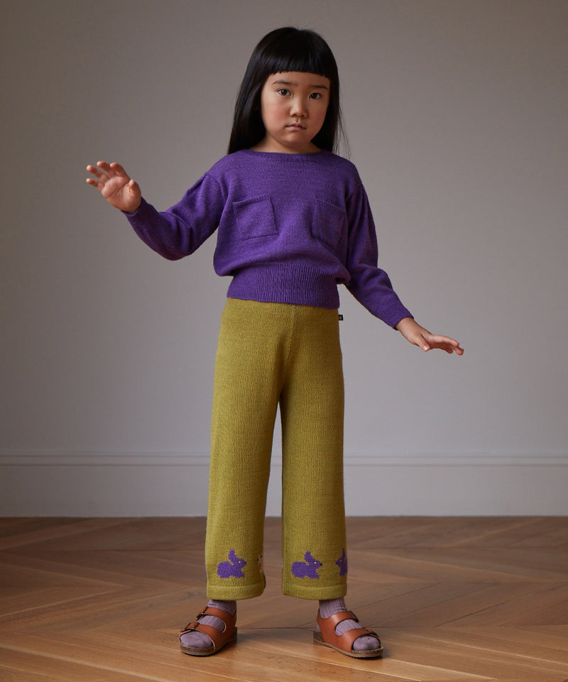 Intarsia Wide Leg Pants
