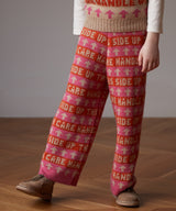 Text Wide Leg Pants