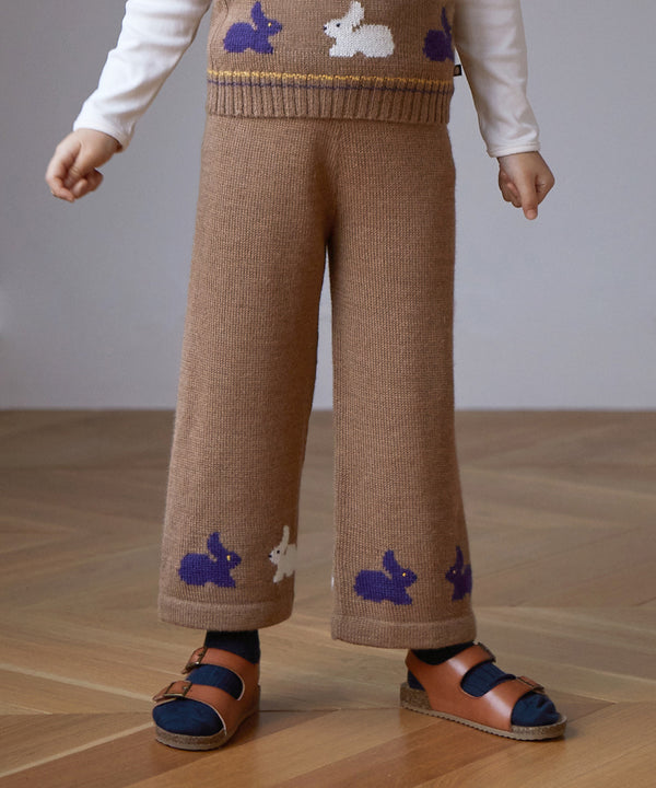 Intarsia Wide Leg Pants