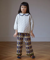 Stripe Motif Wide Leg Pants