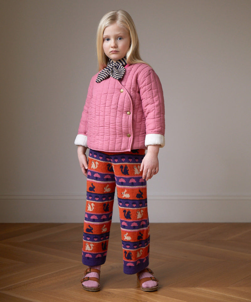 Stripe Motif Wide Leg Pants
