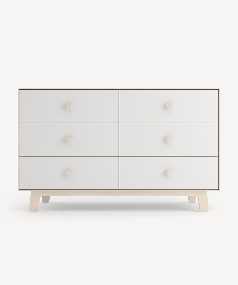 Sparrow 6-Drawer Dresser — White/Birch
