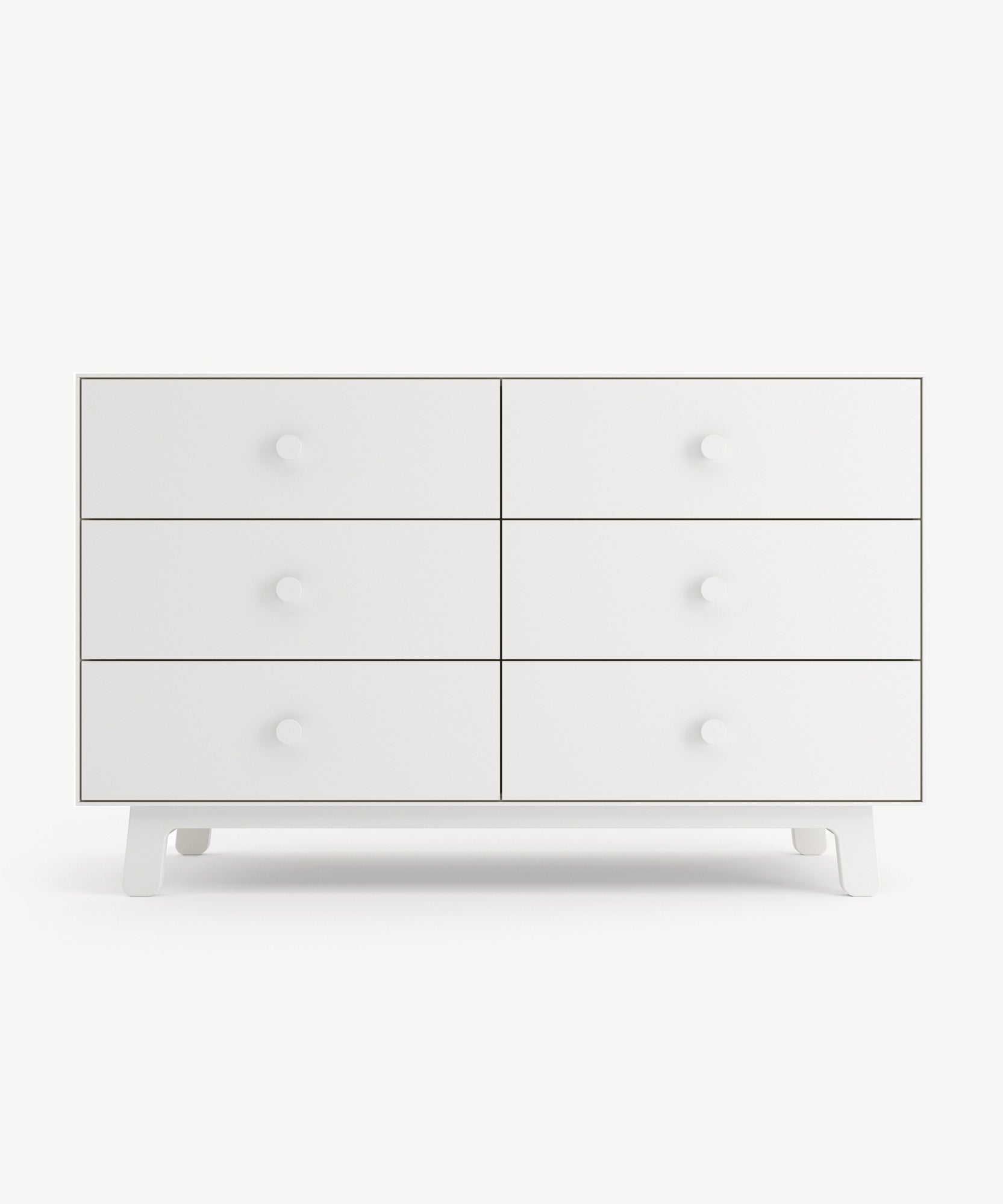 Sparrow 6-Drawer Dresser with round knobs against a plain background.