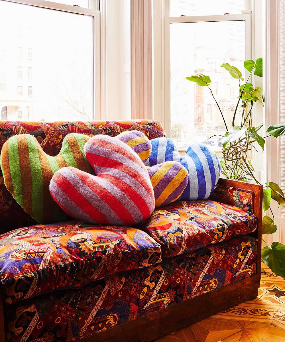 Striped Heart Pillow