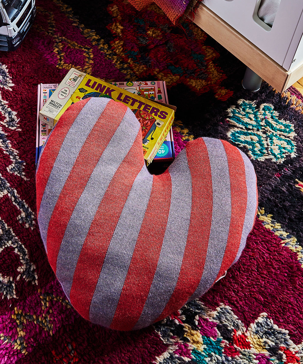 Striped Heart Pillow