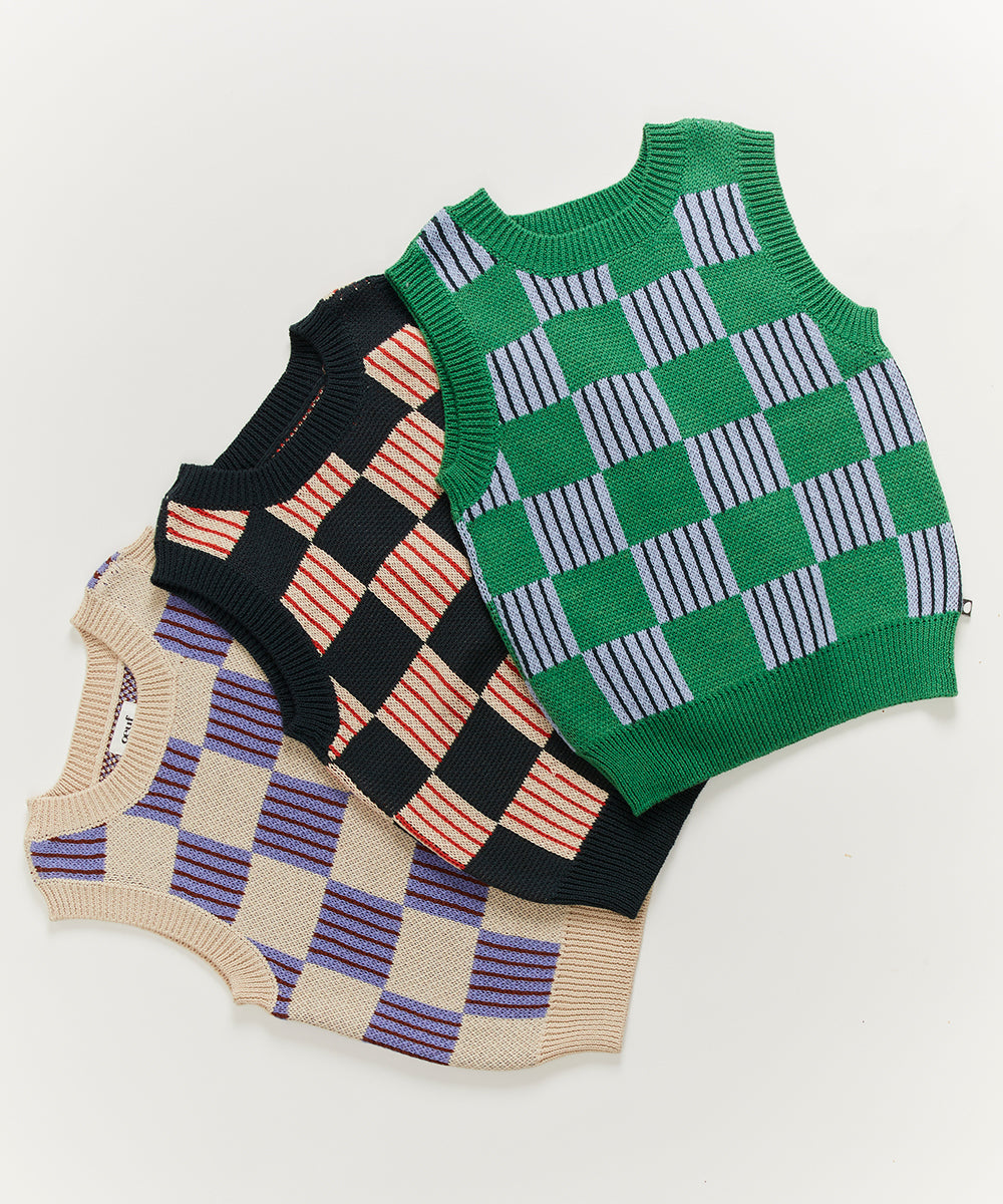 Knit Patchwork Vest