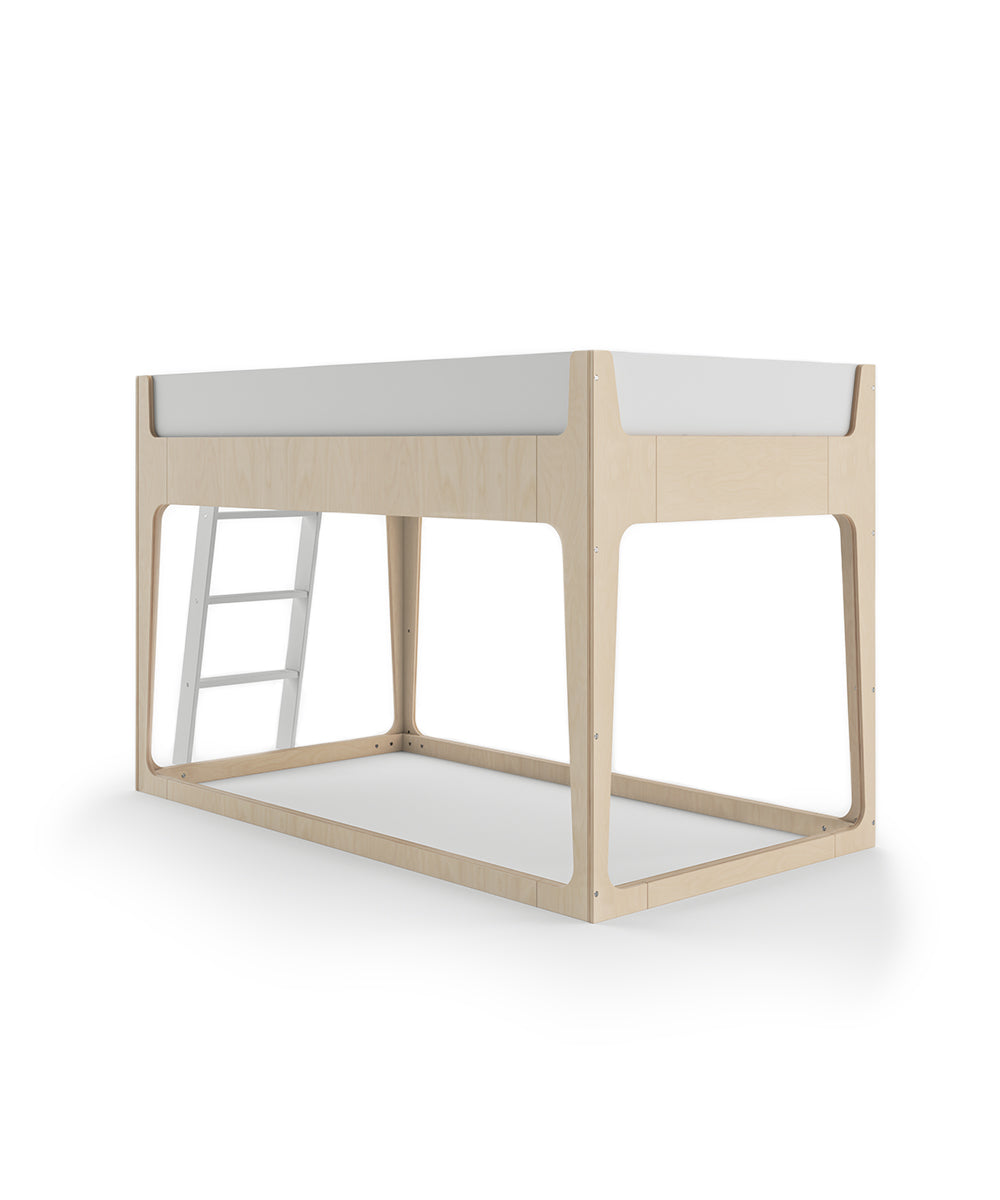 sterile image of Nest loft bed in Birch, perspective from end of bed